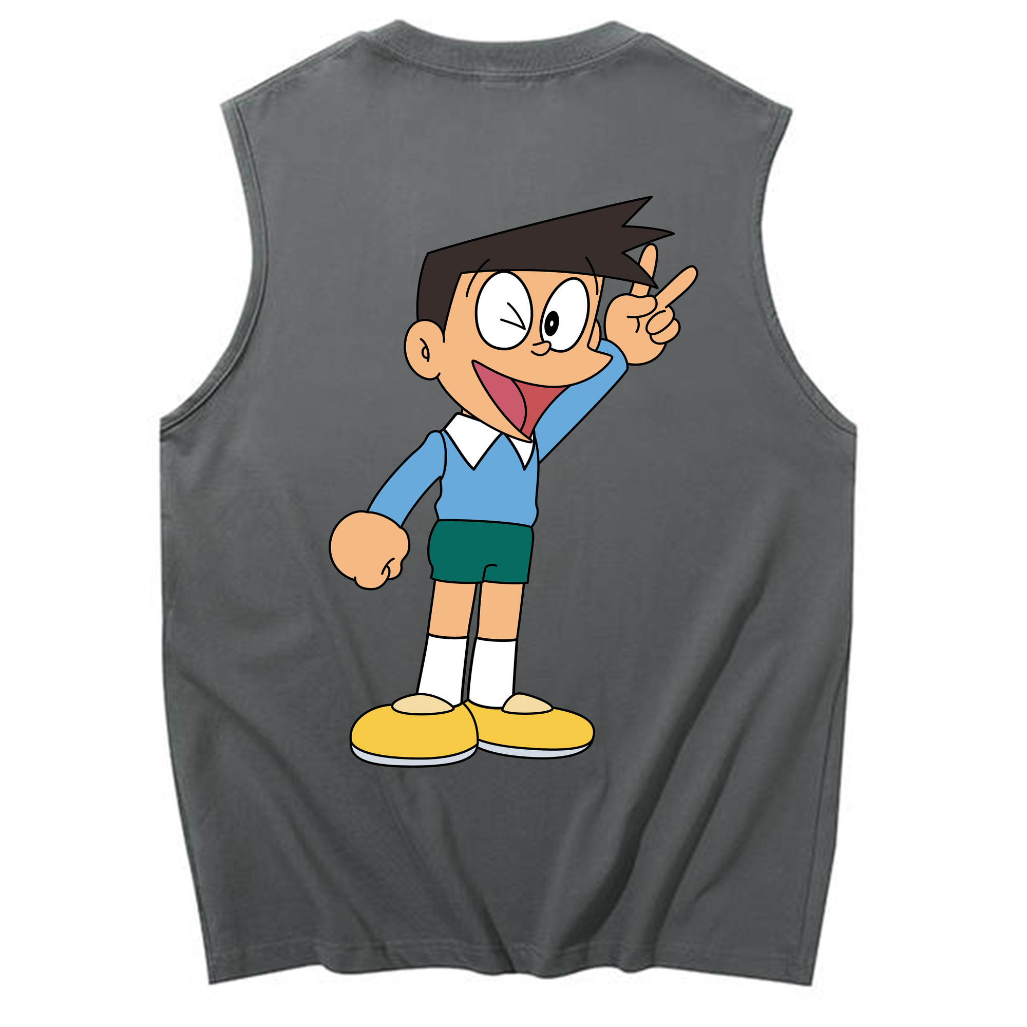 （画像用） ドラえもん 骨川 スネ夫 Doraemon Honekawa Suneo コットン100％タンクトップ（背面プリント）